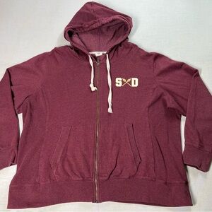 Arizona State Sun Devils DISTRICT Zip Up Hoodie Sweatshirt Maroon Yellow Size XL